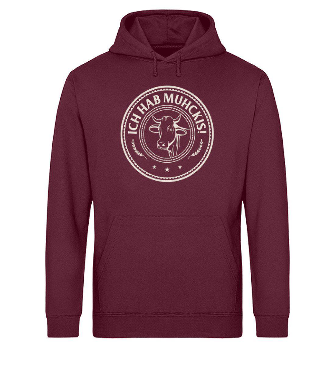 Ich hab Muhckis · Unisex Organic Hoodie-Drummer Hoodie ST/ST-Burgundy-XS-Agrarstarz