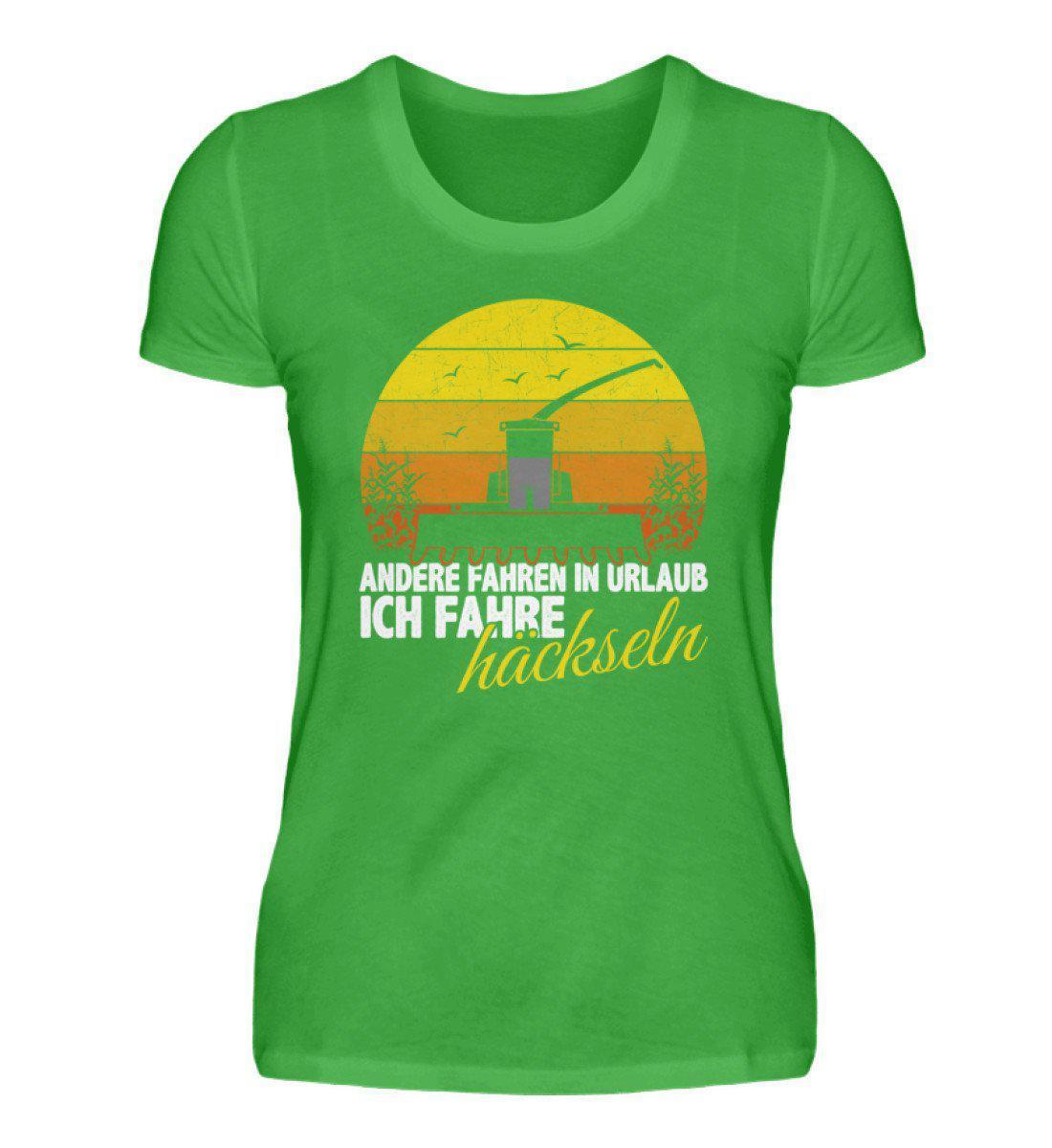 Ich häckseln andere Urlaub · Damen T-Shirt-Damen Basic T-Shirt-Green Apple-S-Agrarstarz