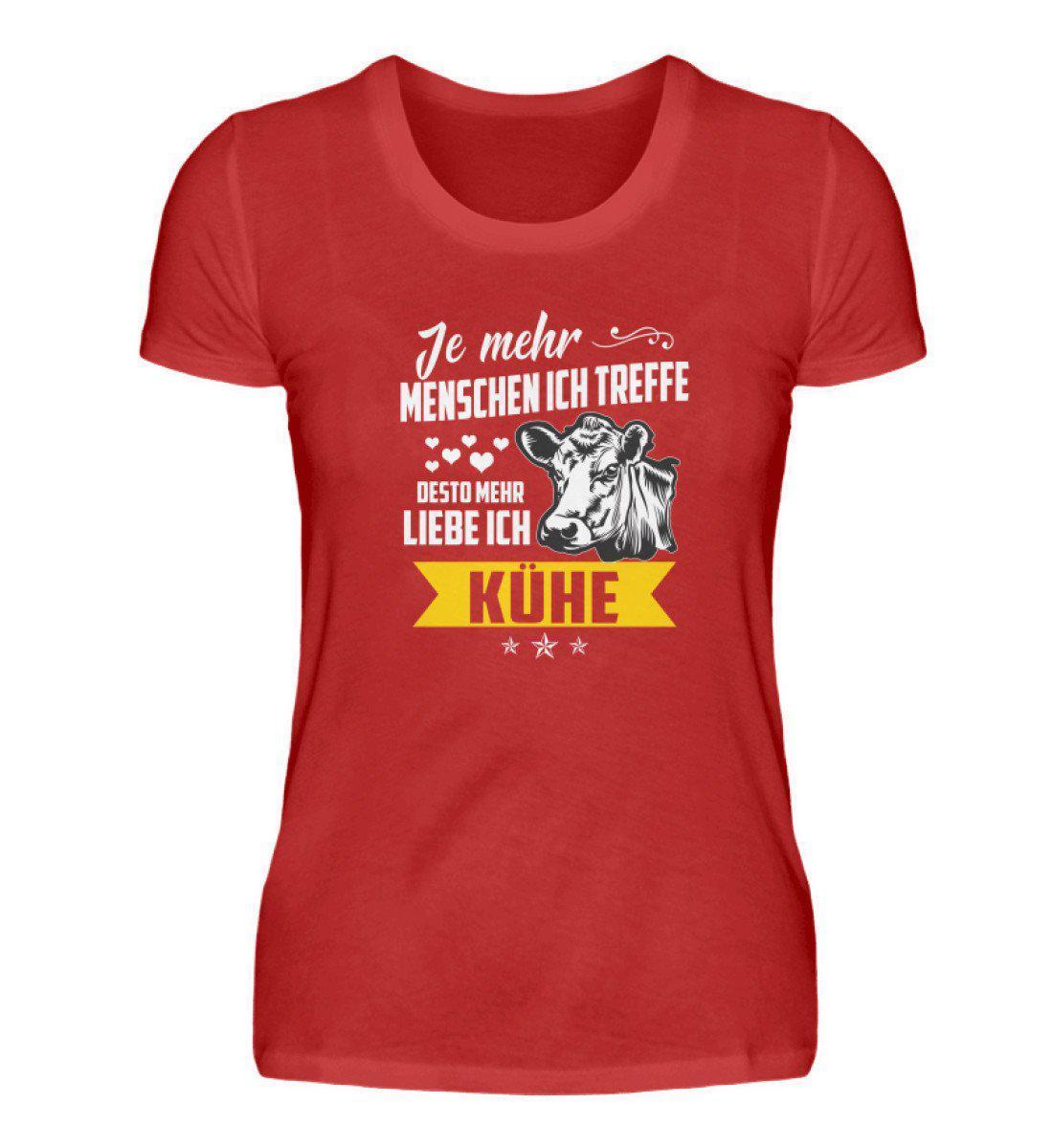 Ich liebe Kühe · Damen T-Shirt-Damen Basic T-Shirt-Red-S-Agrarstarz