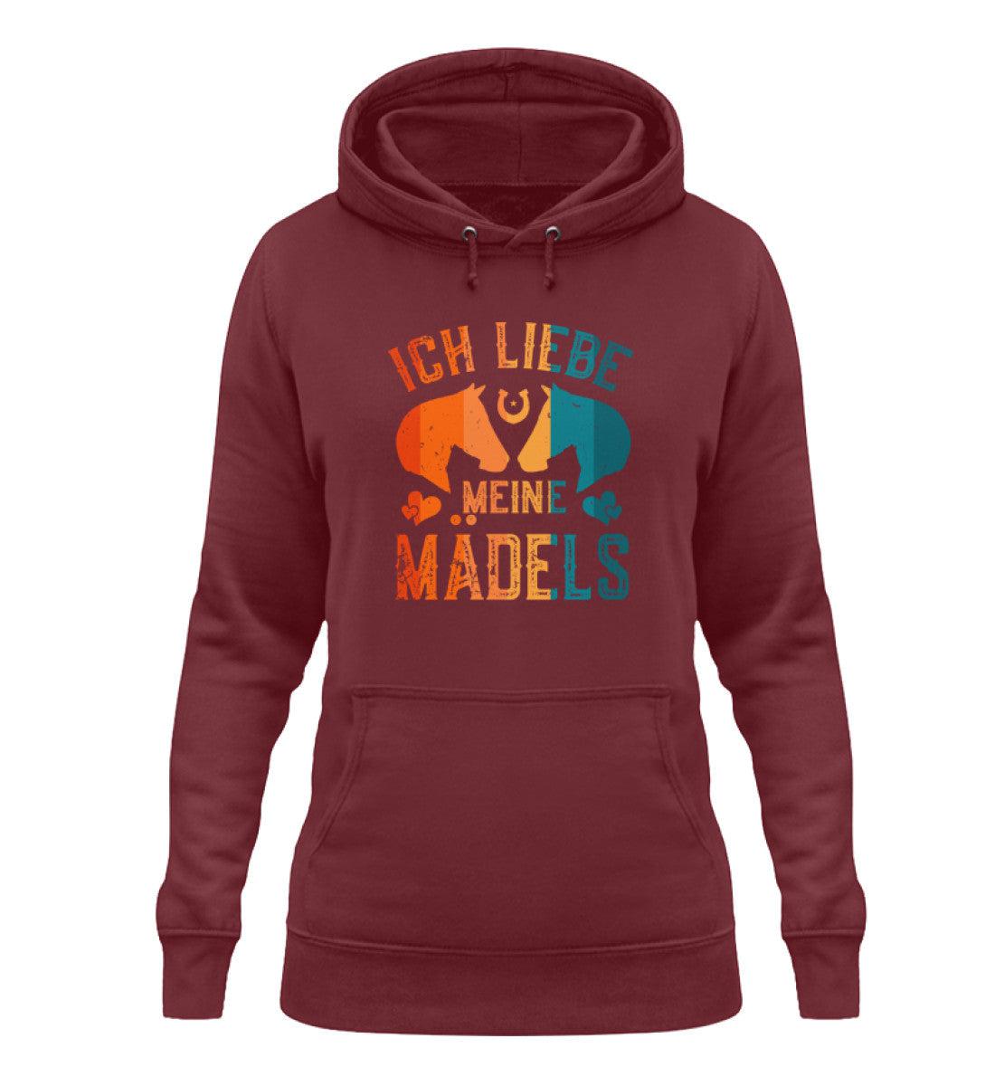 Ich liebe meine Mädels Pferde · Damen Hoodie-Damen Hoodie-Burgundy-XS-Agrarstarz
