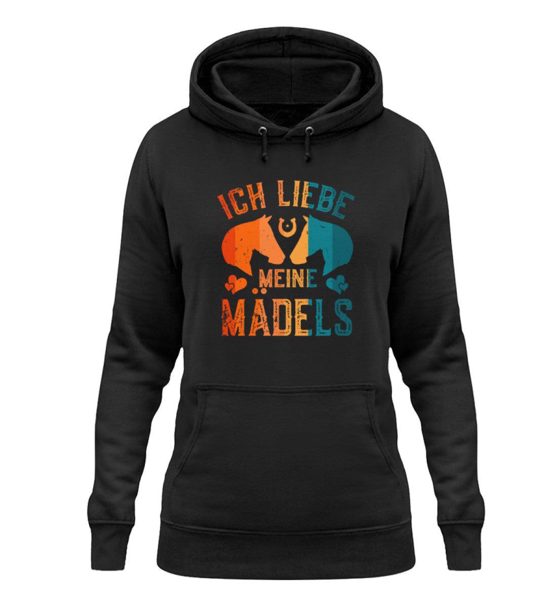 Ich liebe meine Mädels Pferde · Damen Hoodie-Damen Hoodie-Jet Black-XS-Agrarstarz