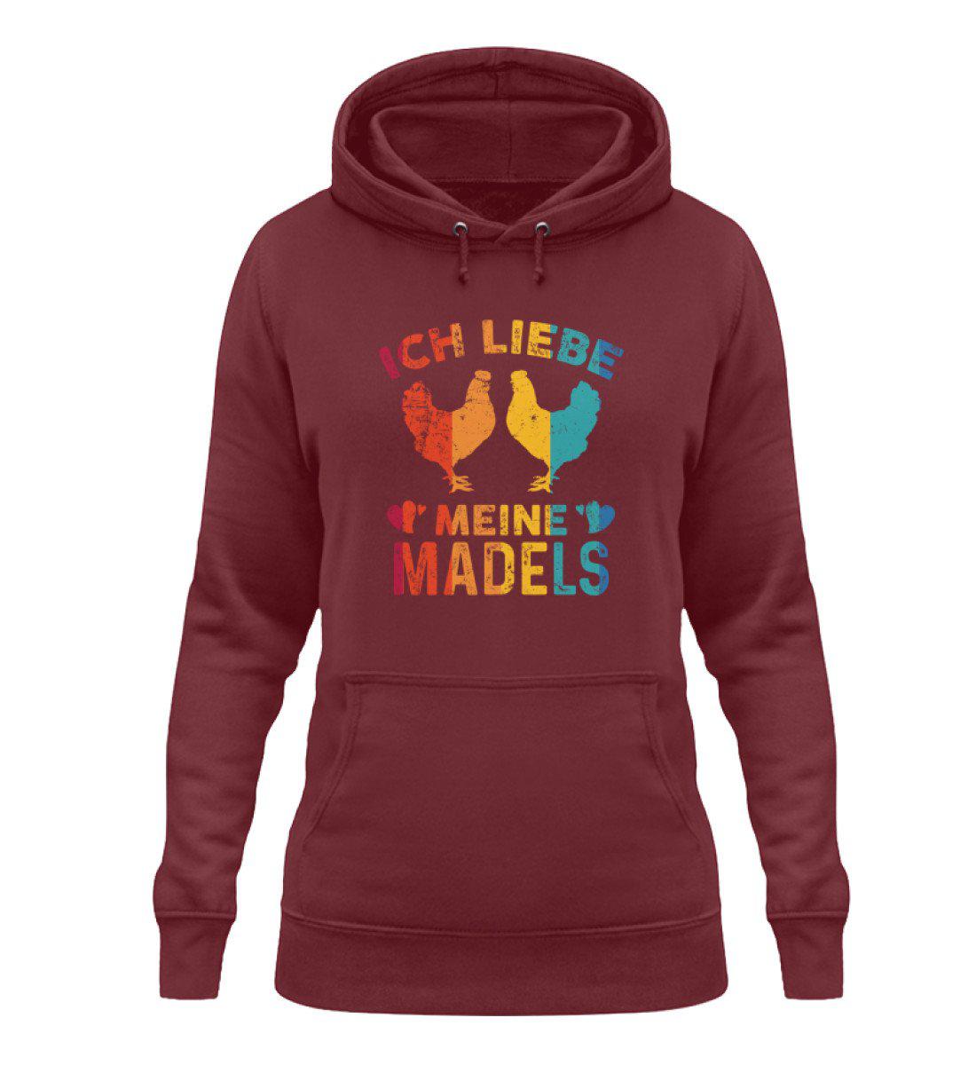 Ich liebe meine Mädels Retro · Damen Hoodie-Damen Hoodie-Burgundy-XS-Agrarstarz