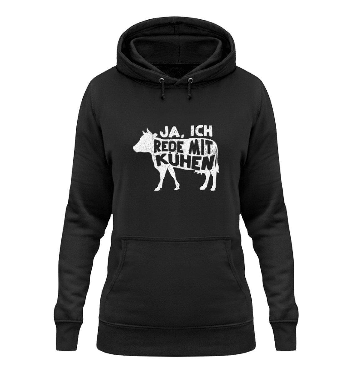 Ich rede mit Kühen · Damen Hoodie-Damen Hoodie-Jet Black-XS-Agrarstarz