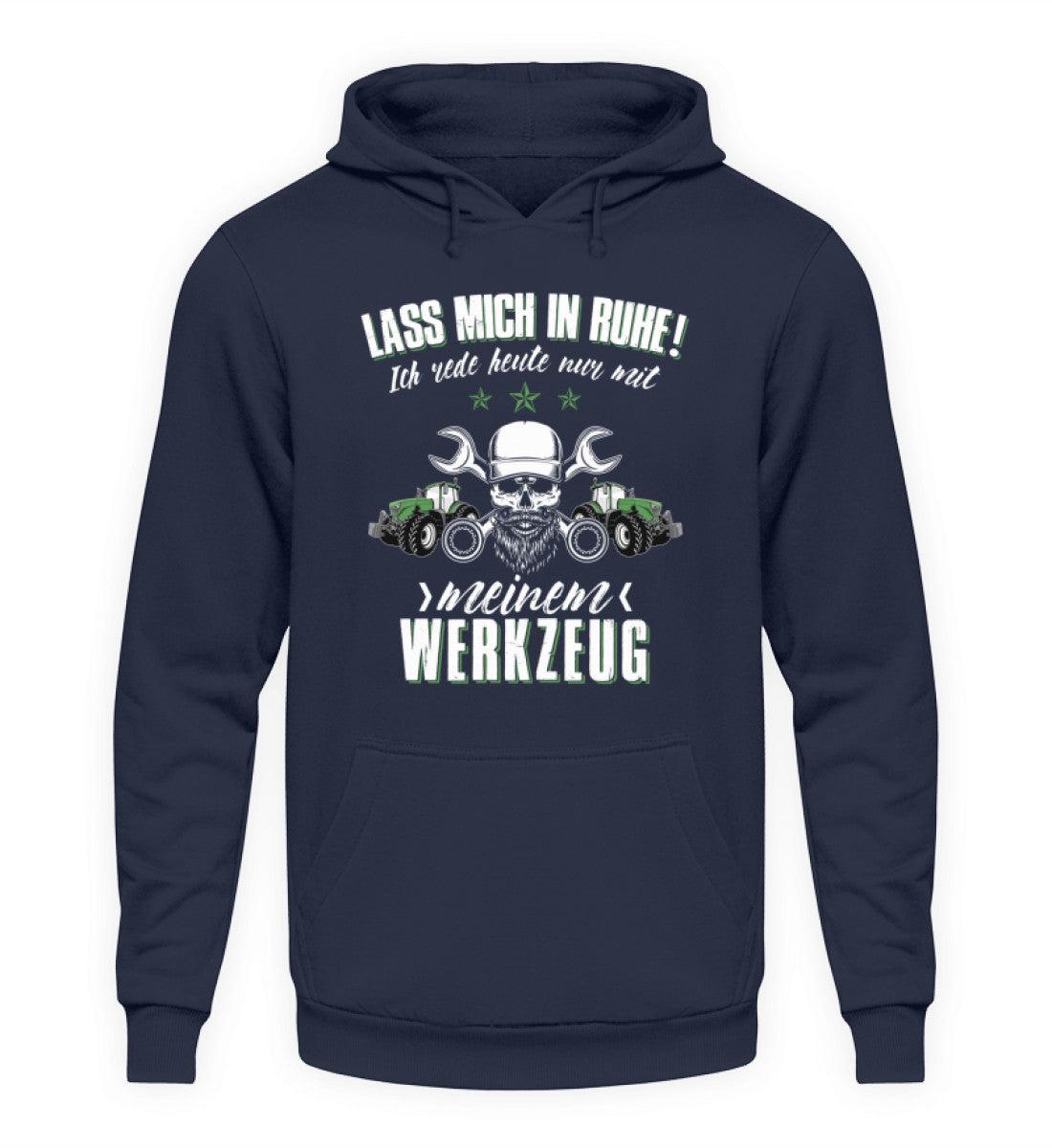 Ich rede nur mit meinem Werkzeug · Unisex Kapuzenpullover Hoodie-Unisex Hoodie-Oxford Navy-S-Agrarstarz