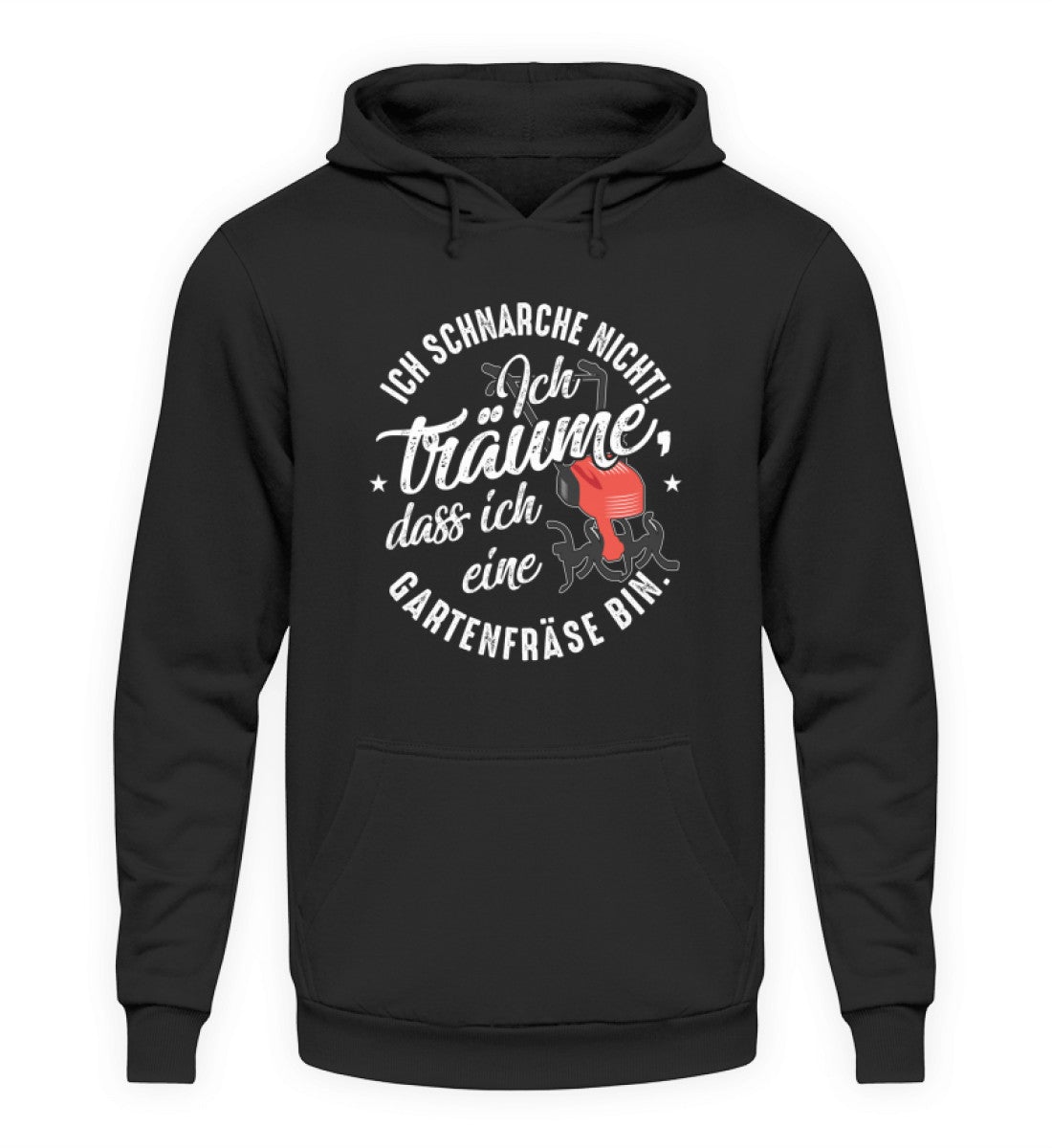 Ich schnarche nicht Gartenfräse · Unisex Kapuzenpullover Hoodie-Unisex Hoodie-Deep Black-S-Agrarstarz