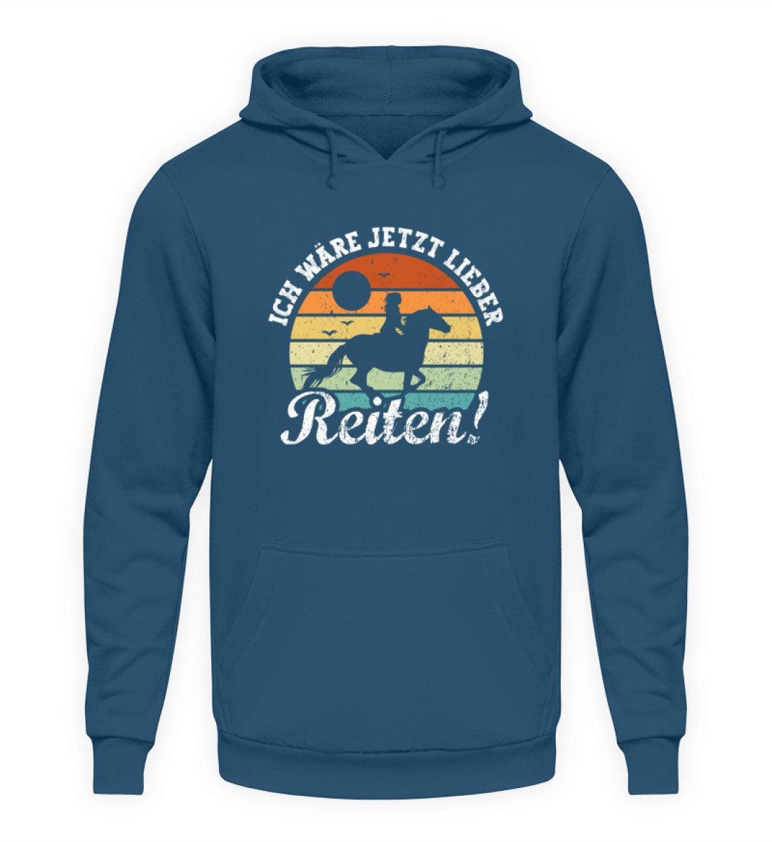 Ich wäre jetzt lieber Reiten Frau · Unisex Kapuzenpullover Hoodie-Unisex Hoodie-Airforce Blue-S-Agrarstarz