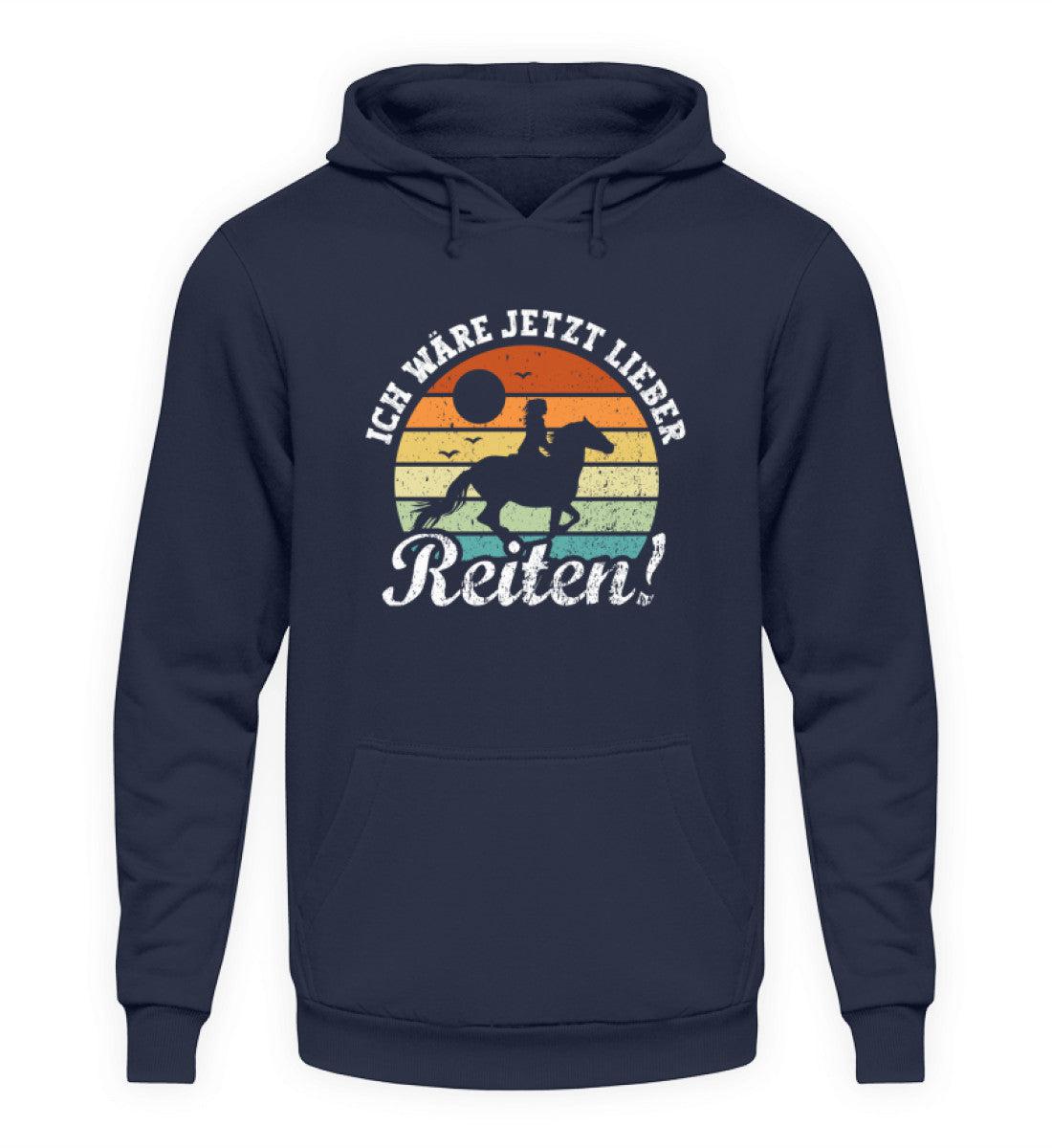 Ich wäre jetzt lieber Reiten Frau · Unisex Kapuzenpullover Hoodie-Unisex Hoodie-Oxford Navy-S-Agrarstarz