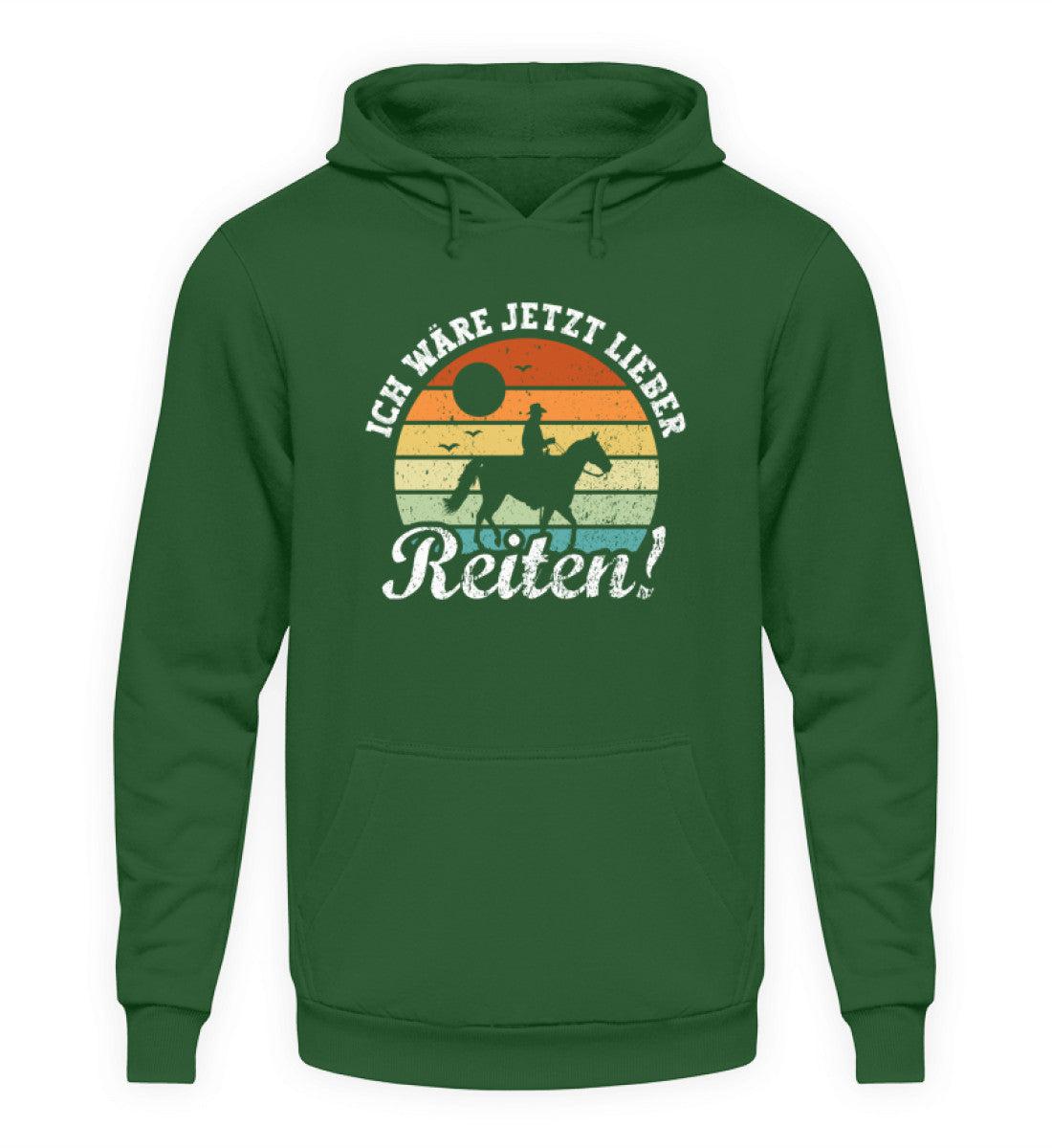 Ich wäre jetzt lieber Reiten Mann · Unisex Kapuzenpullover Hoodie-Unisex Hoodie-Bottle Green-S-Agrarstarz