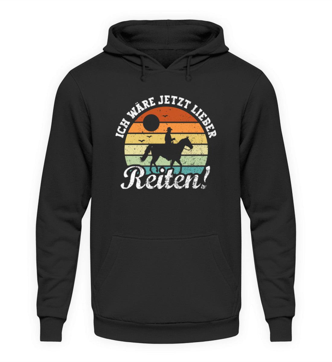 Ich wäre jetzt lieber Reiten Mann · Unisex Kapuzenpullover Hoodie-Unisex Hoodie-Deep Black-S-Agrarstarz