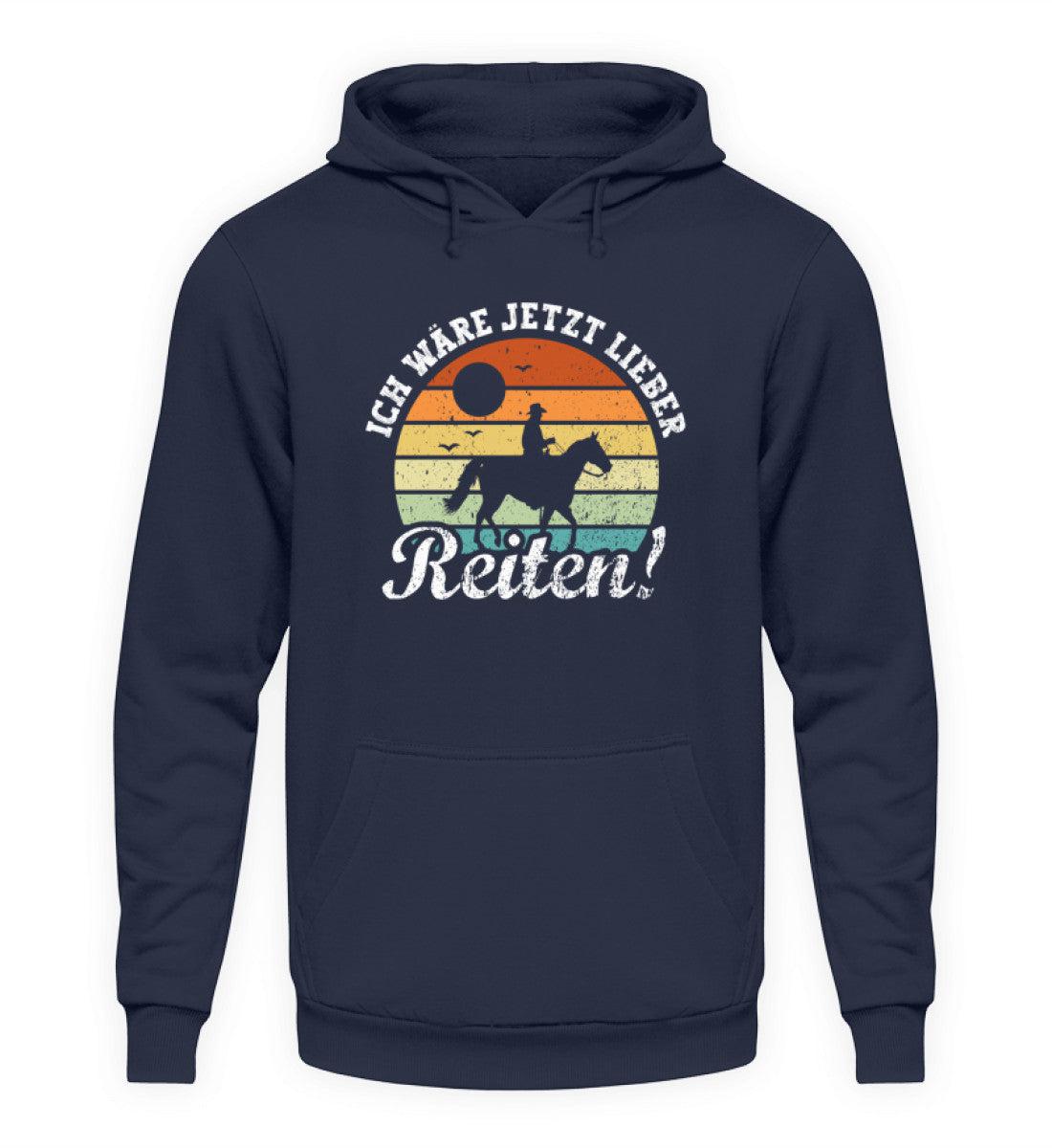 Ich wäre jetzt lieber Reiten Mann · Unisex Kapuzenpullover Hoodie-Unisex Hoodie-Oxford Navy-S-Agrarstarz