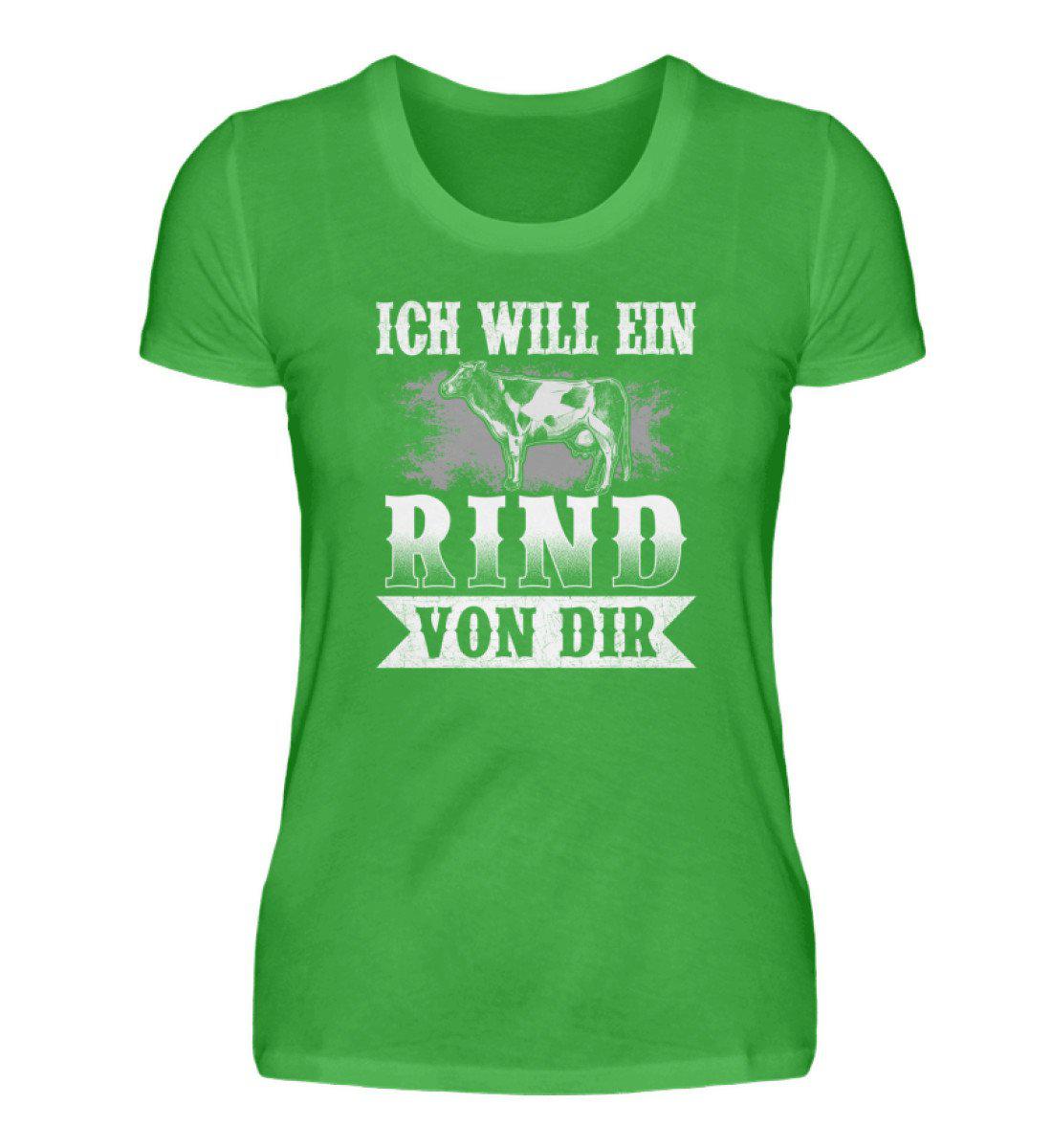 Ich will ein Rind von dir · Damen T-Shirt-Damen Basic T-Shirt-Green Apple-S-Agrarstarz