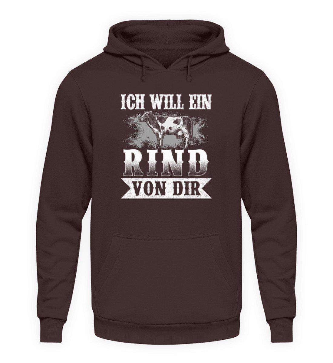 Ich will ein Rind von dir · Unisex Kapuzenpullover Hoodie-Unisex Hoodie-Hot Chocolate-L-Agrarstarz