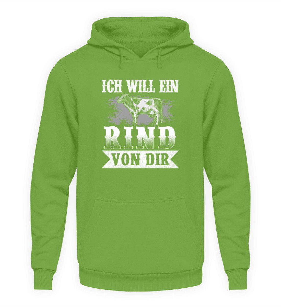 Ich will ein Rind von dir · Unisex Kapuzenpullover Hoodie-Unisex Hoodie-LimeGreen-L-Agrarstarz