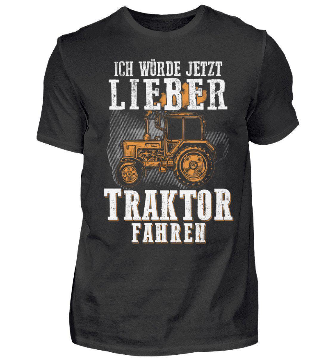 Ich würde lieber Traktor fahren · Herren T-Shirt-Herren Basic T-Shirt-Black-S-Agrarstarz