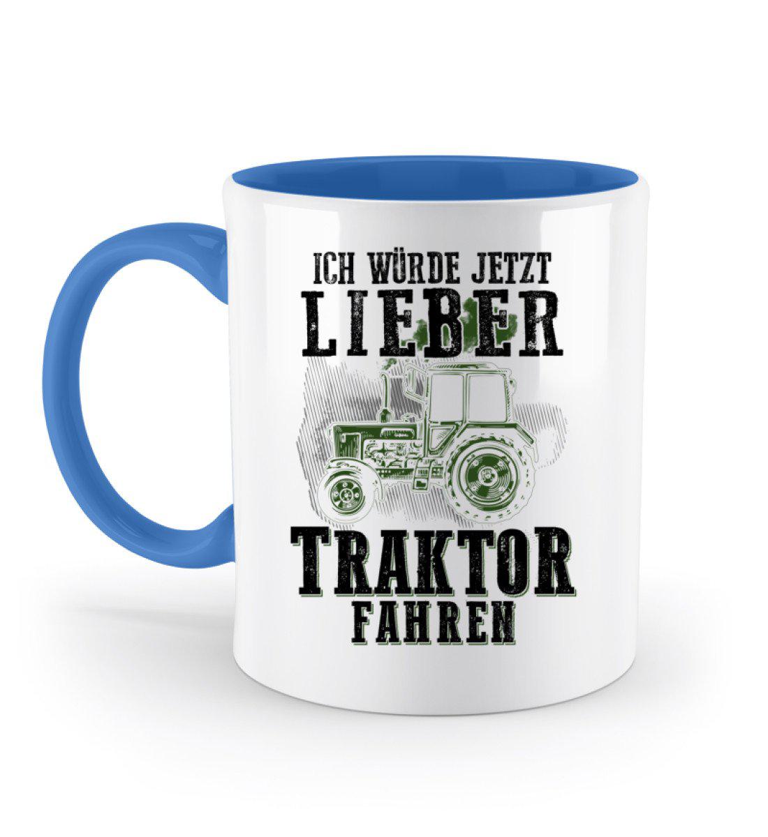 Ich würde lieber Traktor fahren · Keramik Tasse zweifarbig-Keramik Tasse Zweifarbig-Blue-330ml-Agrarstarz