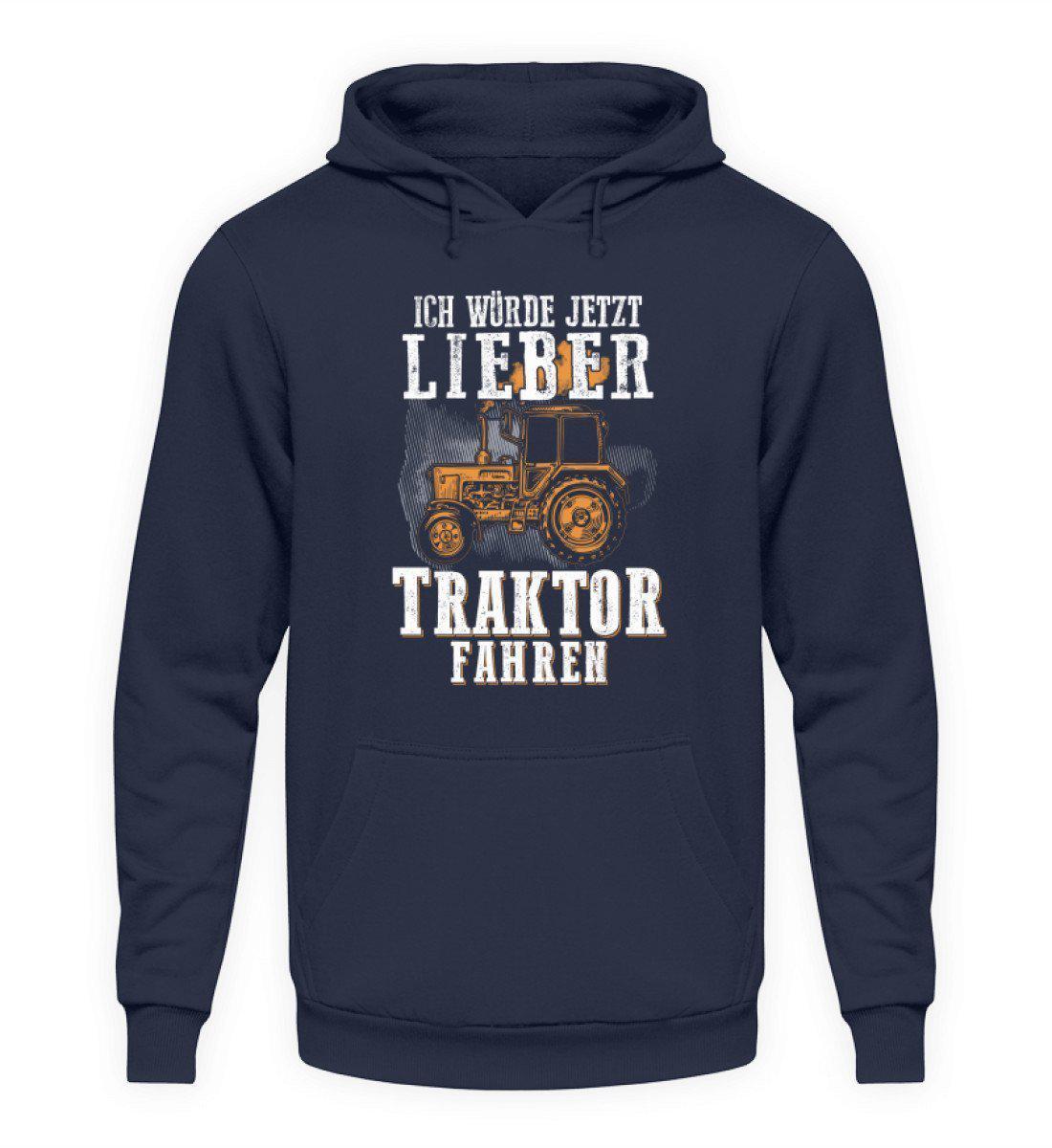 Ich würde lieber Traktor fahren · Unisex Kapuzenpullover Hoodie-Unisex Hoodie-Oxford Navy-L-Agrarstarz