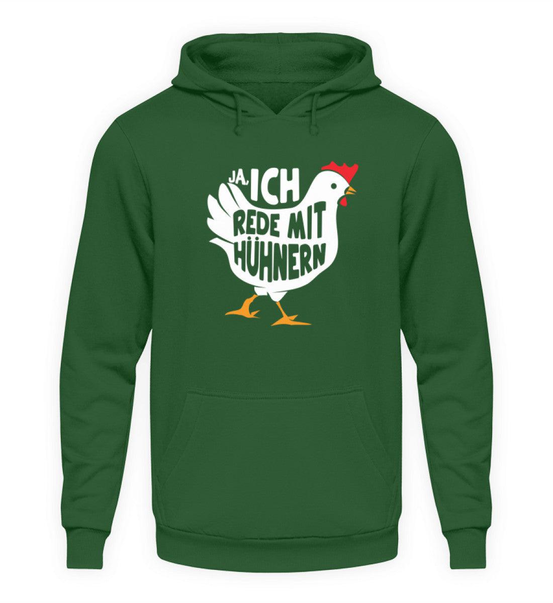 Ja, ich rede mit Hühnern · Unisex Kapuzenpullover Hoodie-Unisex Hoodie-Bottle Green-S-Agrarstarz