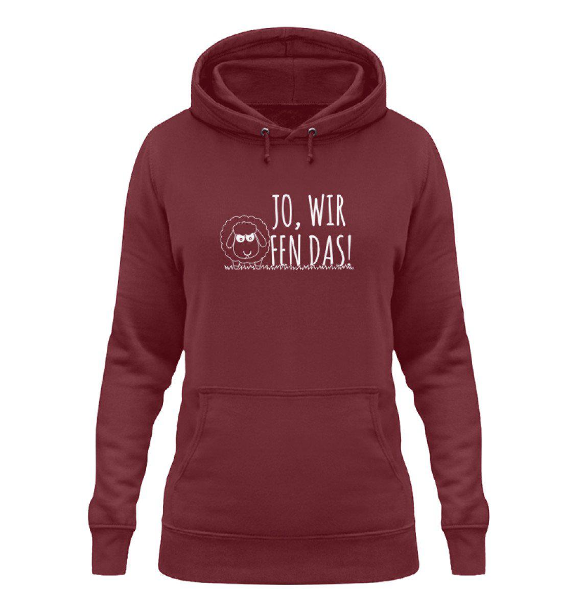 Jo wir schaffen das Schaf - Damen Hoodie-Damen Hoodie-Burgundy-XS-Agrarstarz