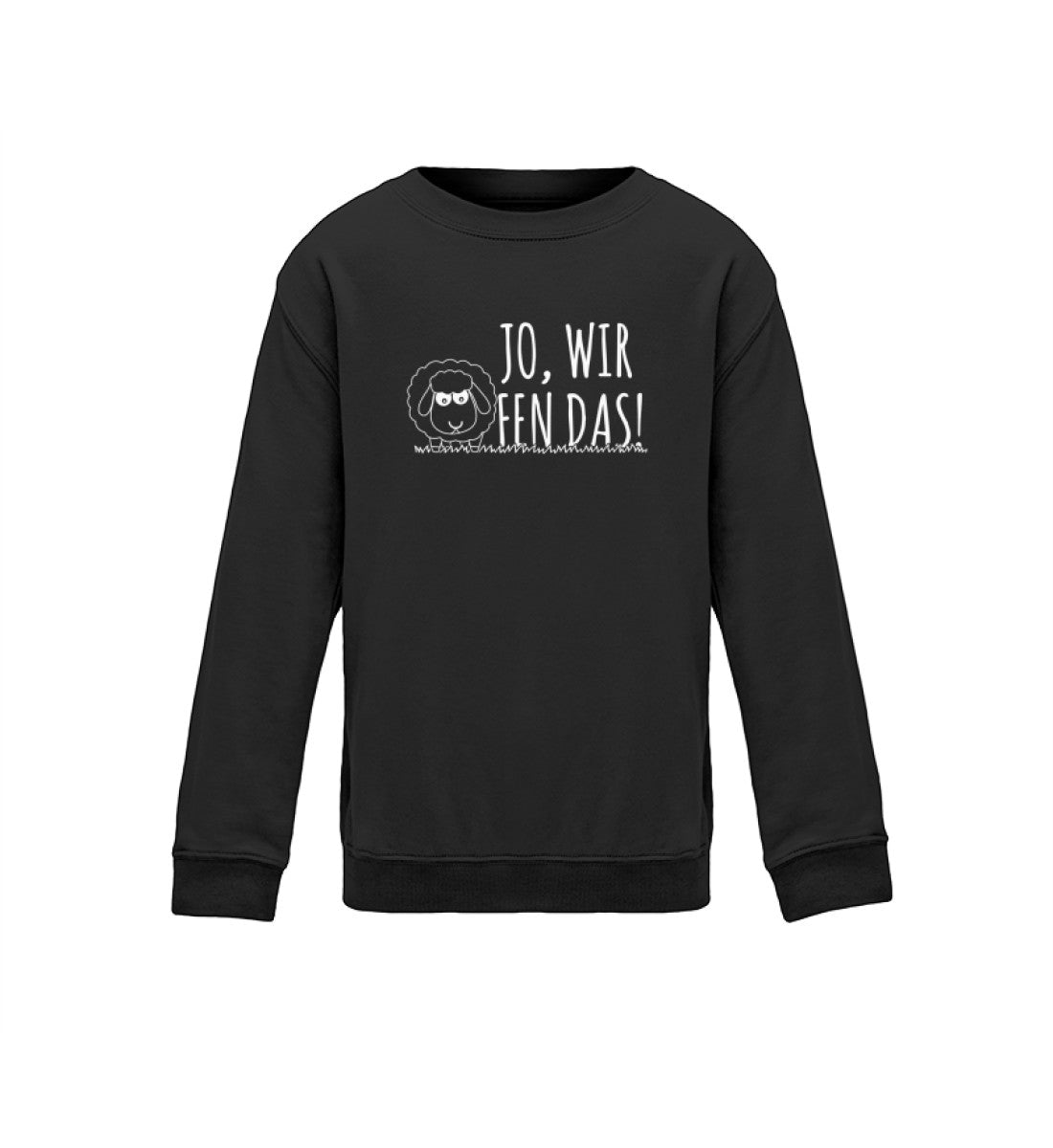 Jo wir schaffen das Schaf · Kinder Sweatshirt-Kinder Sweatshirt-Jet Black-12/14 (152/164)-Agrarstarz