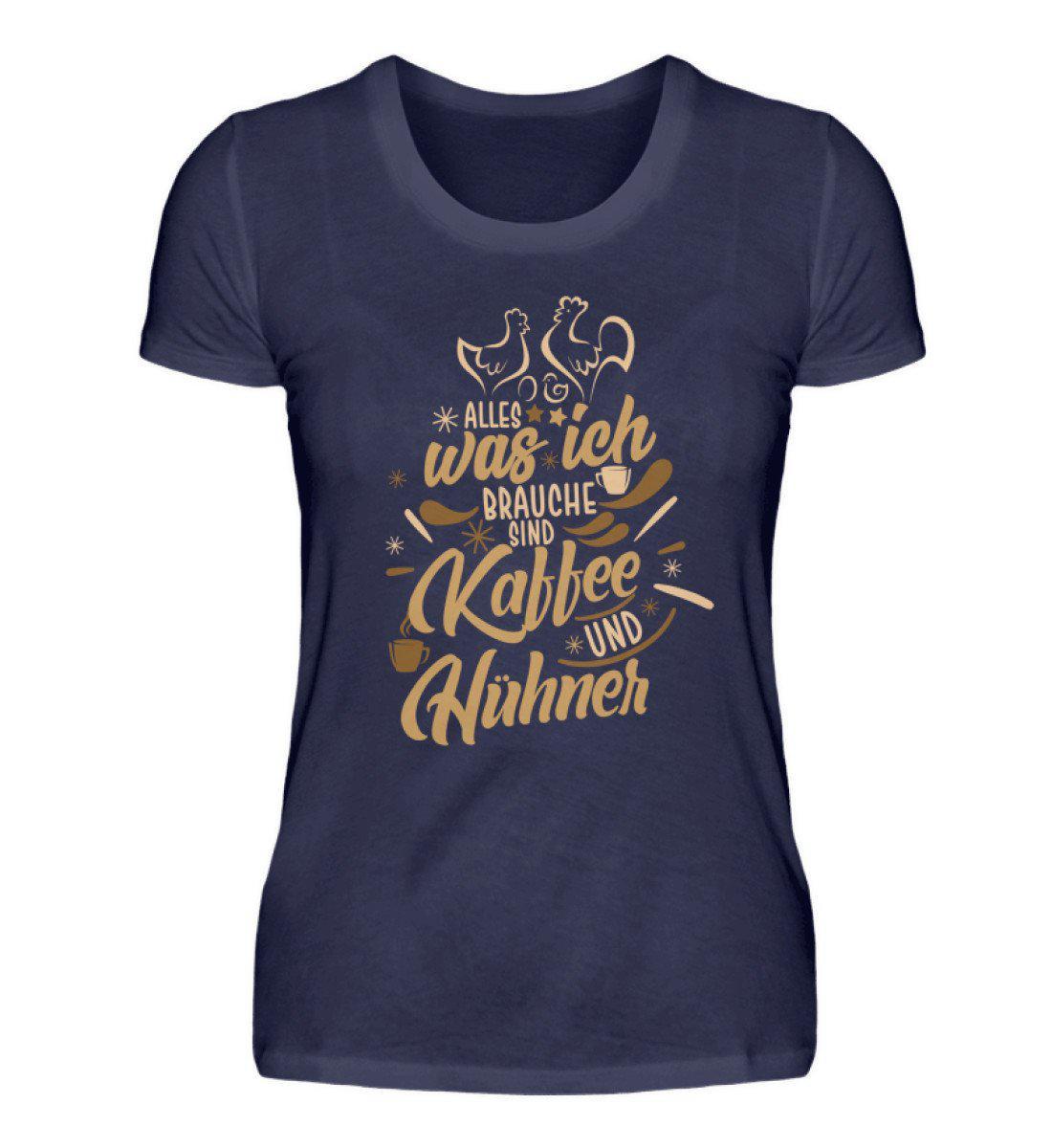 Kaffee und Hühner · Damen T-Shirt-Damen Basic T-Shirt-Navy-S-Agrarstarz