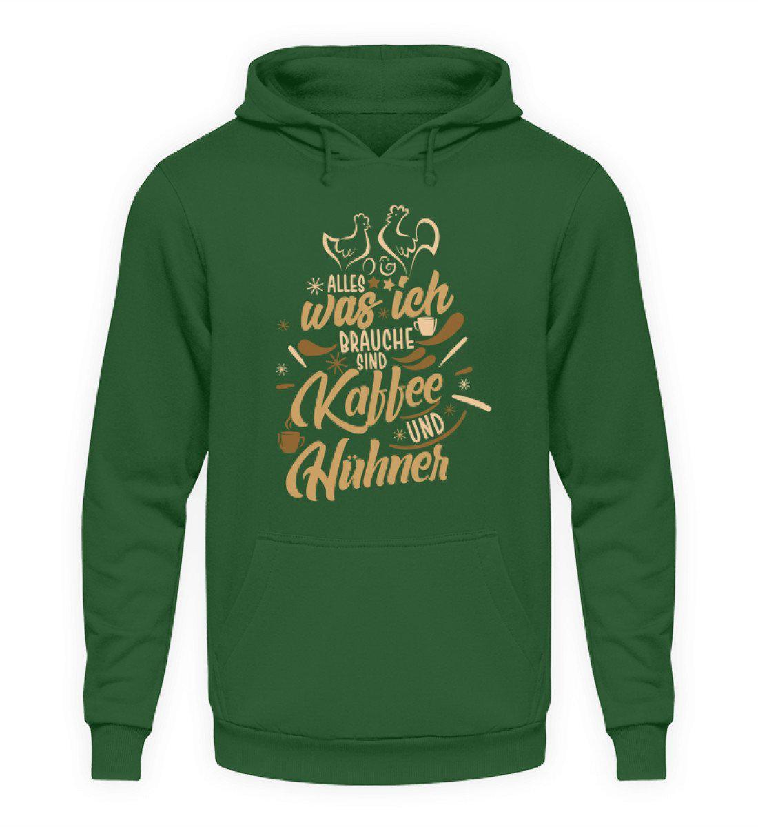 Kaffee und Hühner · Unisex Kapuzenpullover Hoodie-Unisex Hoodie-Bottle Green-S-Agrarstarz