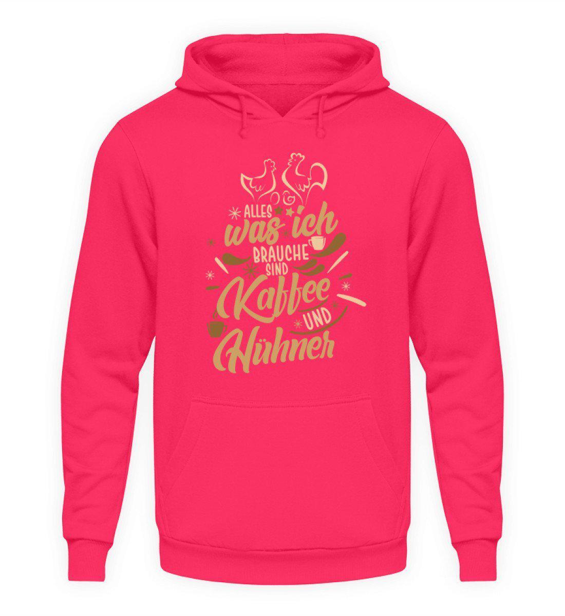 Kaffee und Hühner · Unisex Kapuzenpullover Hoodie-Unisex Hoodie-Hot Pink-S-Agrarstarz