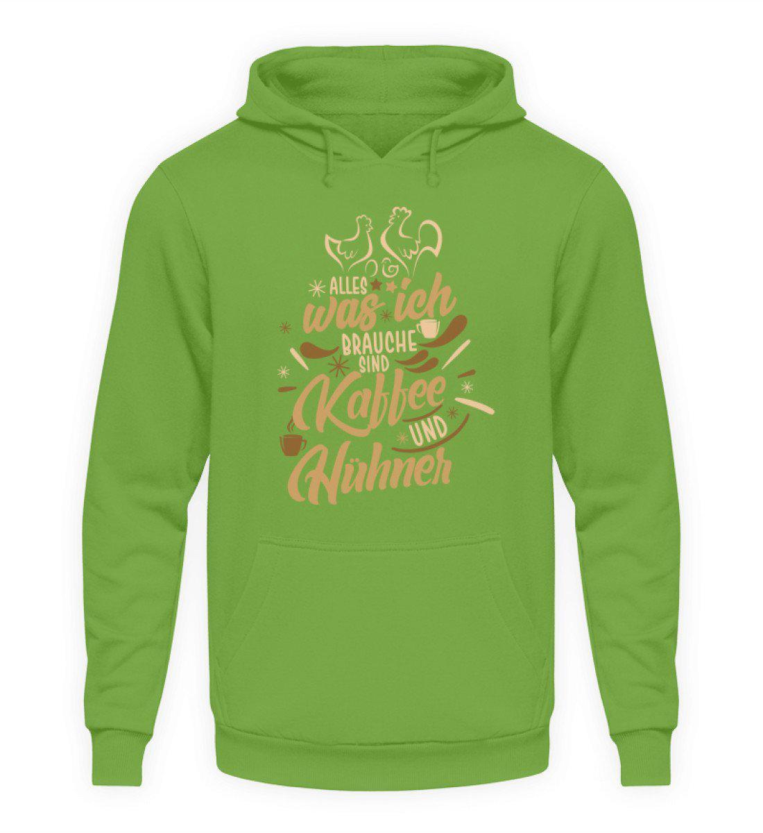 Kaffee und Hühner · Unisex Kapuzenpullover Hoodie-Unisex Hoodie-LimeGreen-S-Agrarstarz