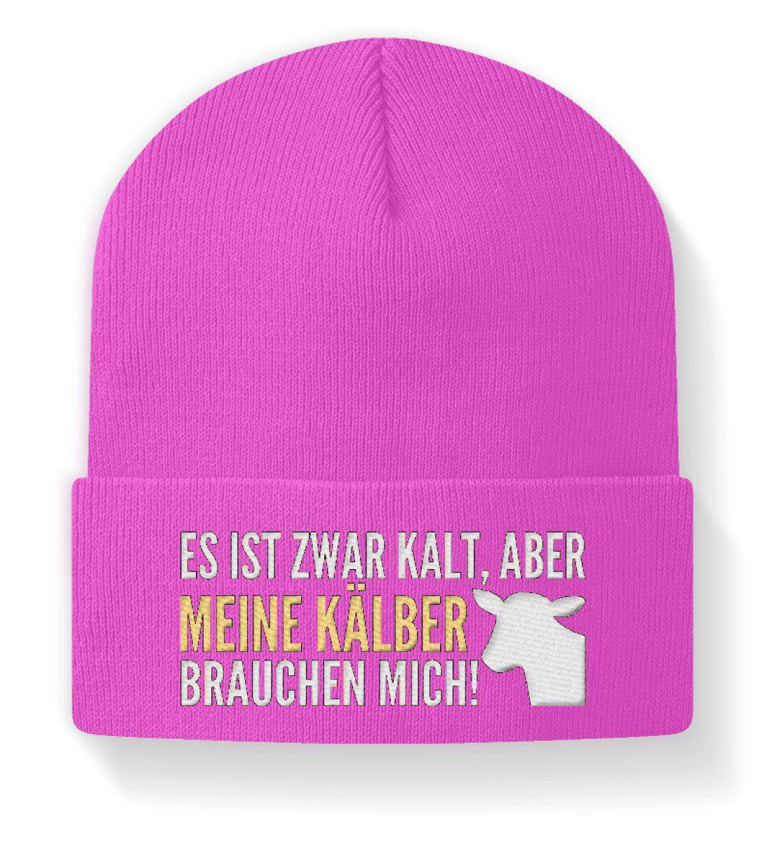 Kälber brauchen mich · Beanie Mütze-Beanie mit Stick-Fuchsia-M-Agrarstarz