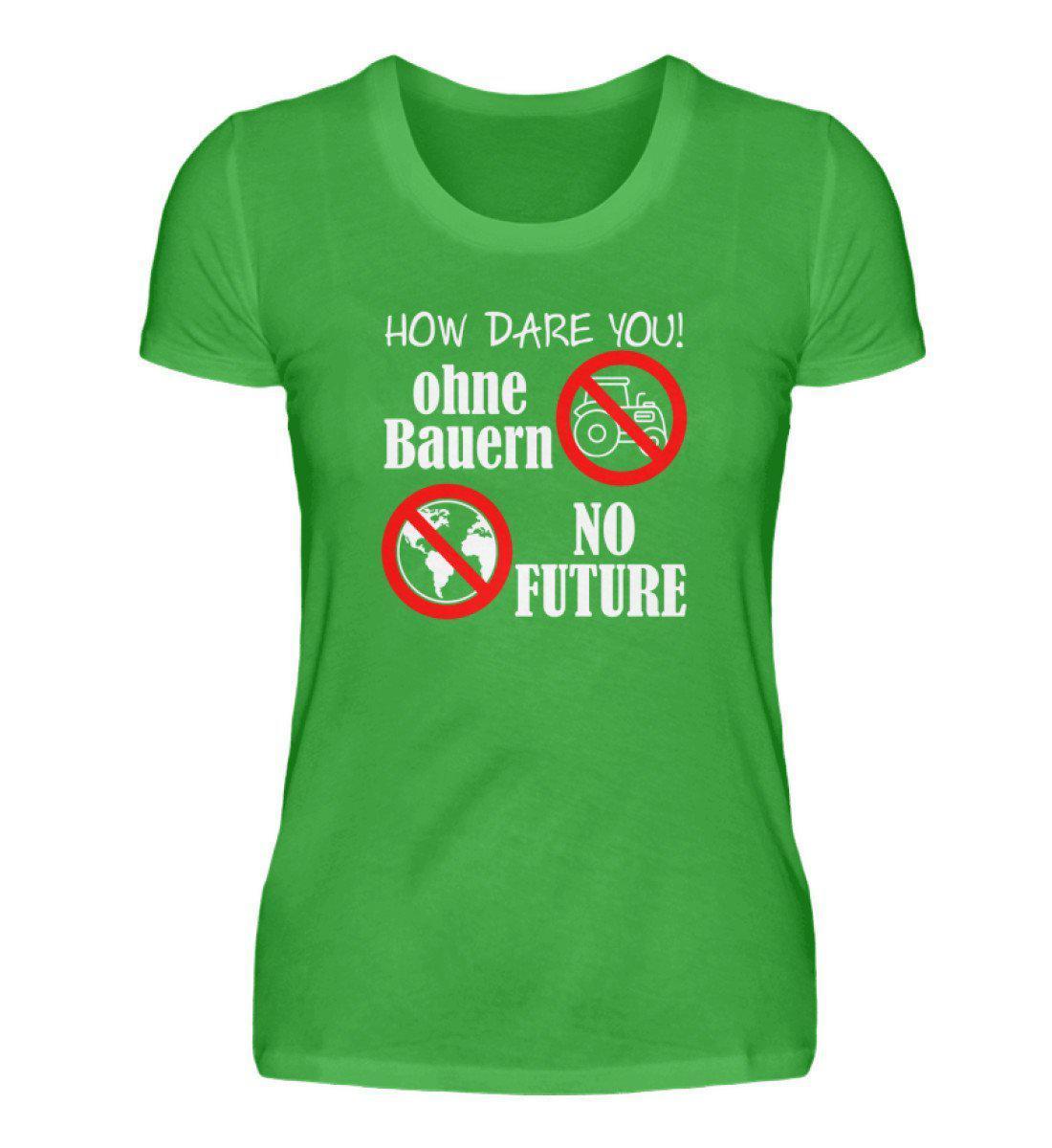 Keine Bauern no Future · Damen T-Shirt-Damen Basic T-Shirt-Green Apple-S-Agrarstarz