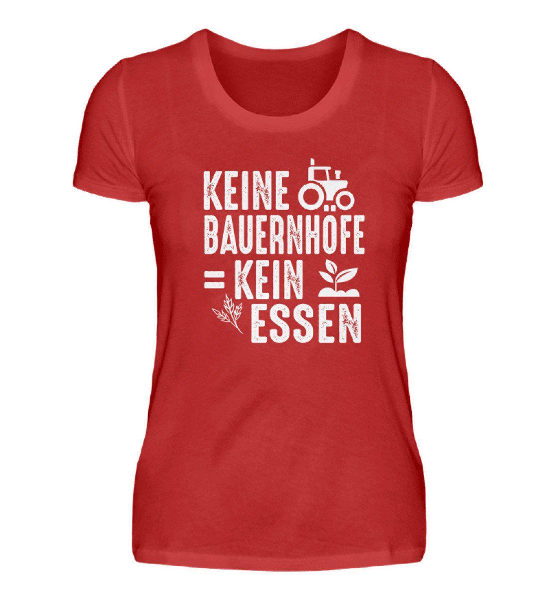 Keine Bauernhöfe kein Essen · Damen T-Shirt-Damen Basic T-Shirt-Red-S-Agrarstarz