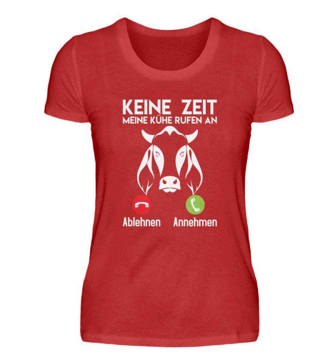 Keine Zeit Kühe rufen an · Damen T-Shirt-Damen Basic T-Shirt-Red-S-Agrarstarz
