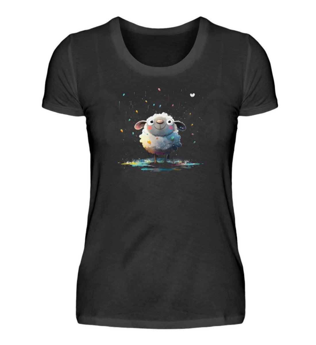 Kleines buntes Schaf · Damen T-Shirt-Damen Basic T-Shirt-Black-S-Agrarstarz