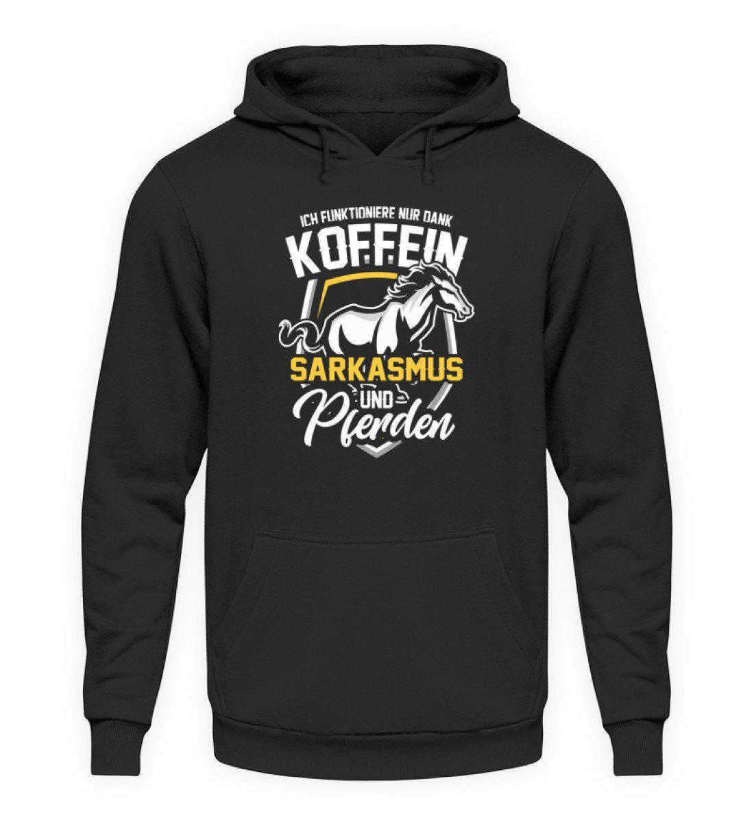 Koffein Sarkasmus Pferde · Unisex Kapuzenpullover Hoodie-Unisex Hoodie-Jet Black-S-Agrarstarz
