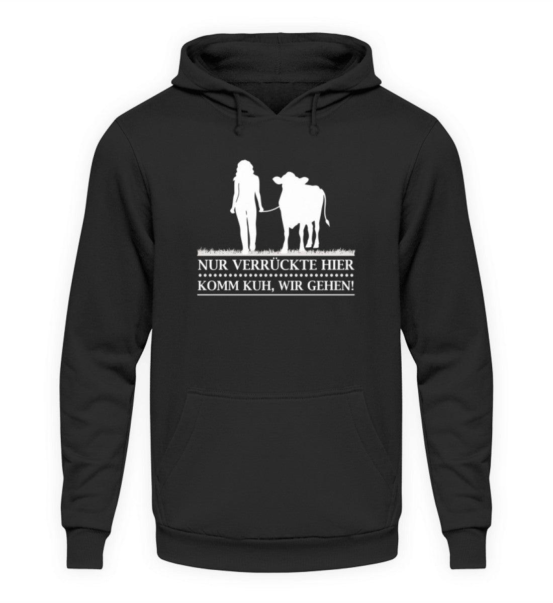 Komm Kuh wir gehen Frau · Unisex Kapuzenpullover Hoodie-Unisex Hoodie-Deep Black-S-Agrarstarz