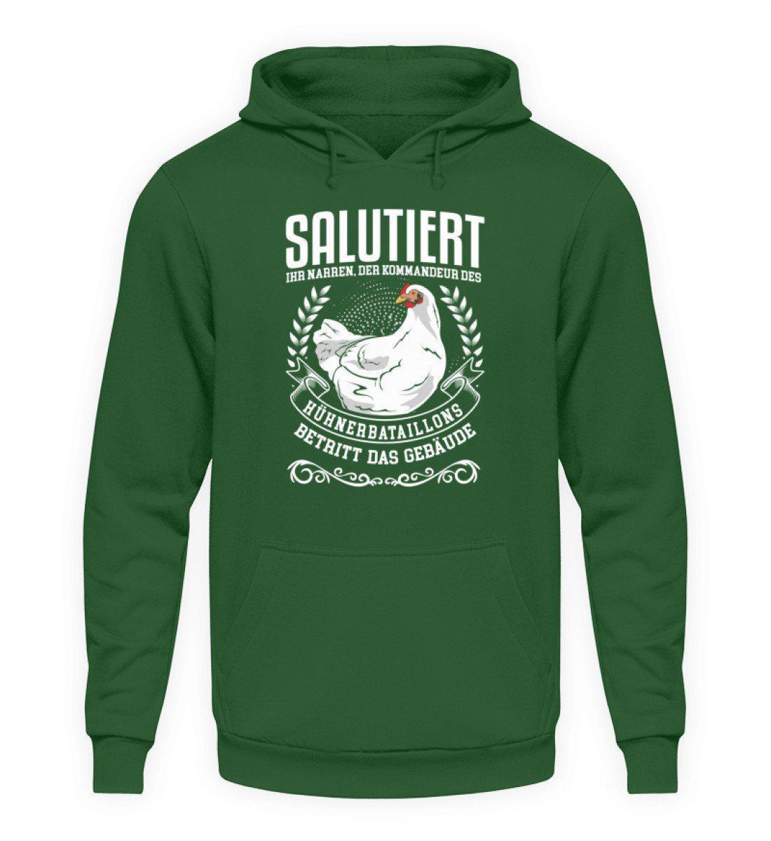 Kommandeur Hühnerbataillon · Unisex Kapuzenpullover Hoodie-Unisex Hoodie-Bottle Green-S-Agrarstarz