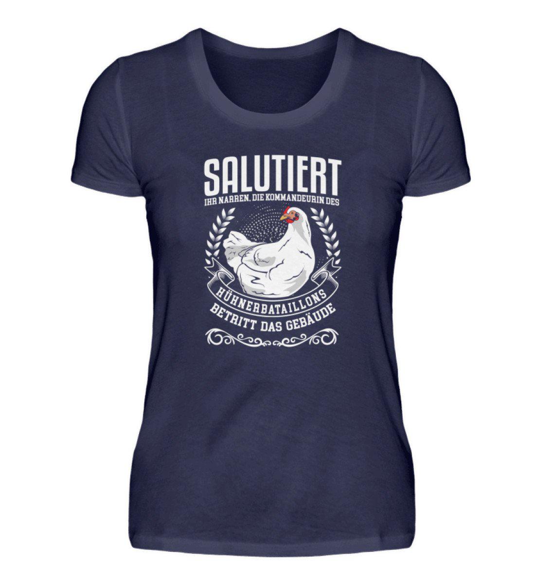 Kommandeurin Hühnerbataillon · Damen T-Shirt-Damen Basic T-Shirt-Navy-S-Agrarstarz