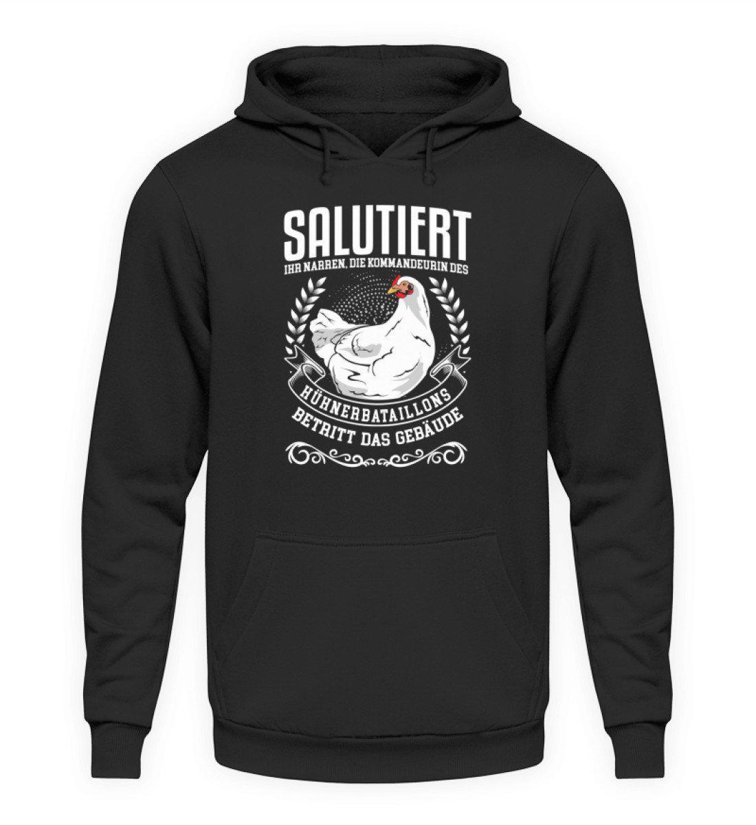 Kommandeurin Hühnerbataillon · Unisex Kapuzenpullover Hoodie-Unisex Hoodie-Jet Black-S-Agrarstarz
