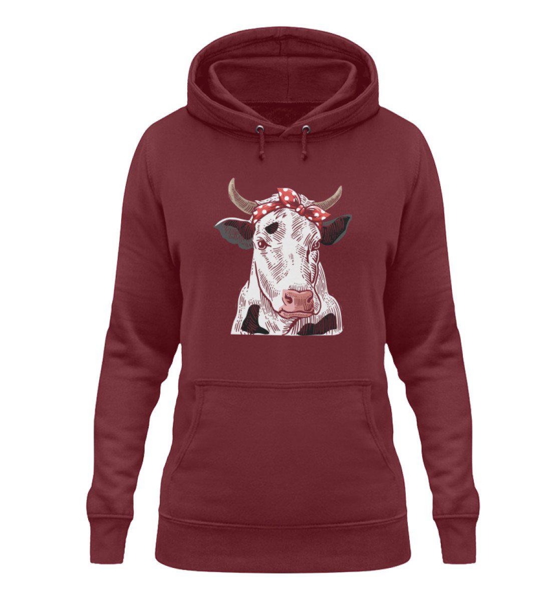 Kuh Band · Damen Hoodie-Damen Hoodie-Burgundy-XS-Agrarstarz