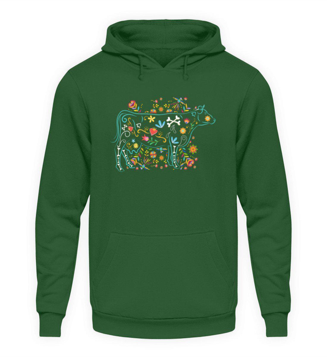 Kuh Blumen · Unisex Kapuzenpullover Hoodie-Unisex Hoodie-Bottle Green-L-Agrarstarz