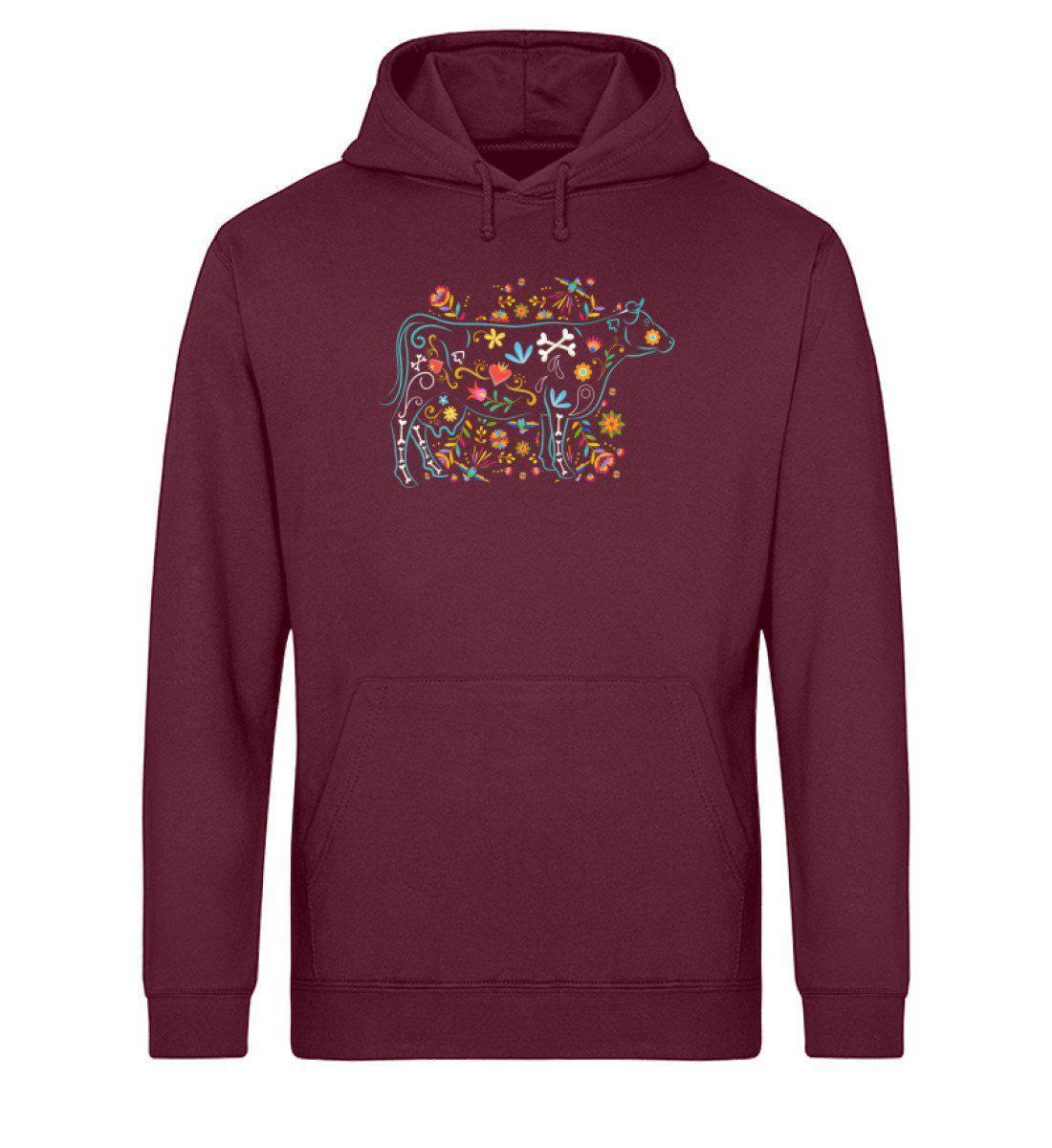 Kuh Blumen · Unisex Organic Hoodie-Drummer Hoodie ST/ST-Burgundy-XS-Agrarstarz