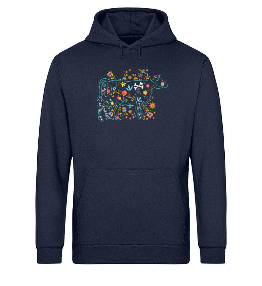 Kuh Blumen · Unisex Organic Hoodie-Drummer Hoodie ST/ST-French Navy-XS-Agrarstarz