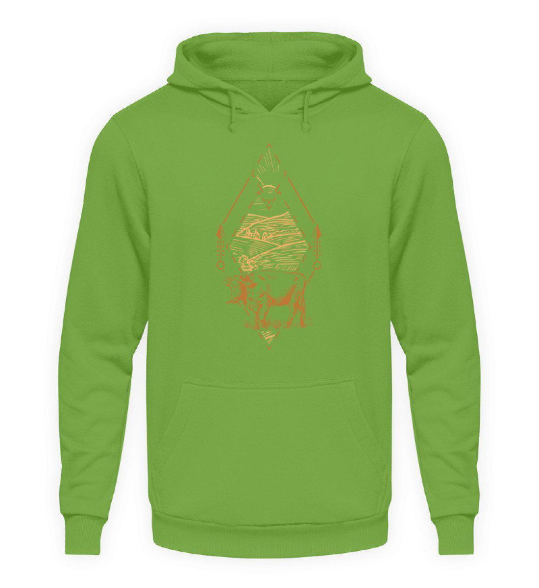Kuh Geometric 2 · Unisex Kapuzenpullover Hoodie-Unisex Hoodie-LimeGreen-L-Agrarstarz