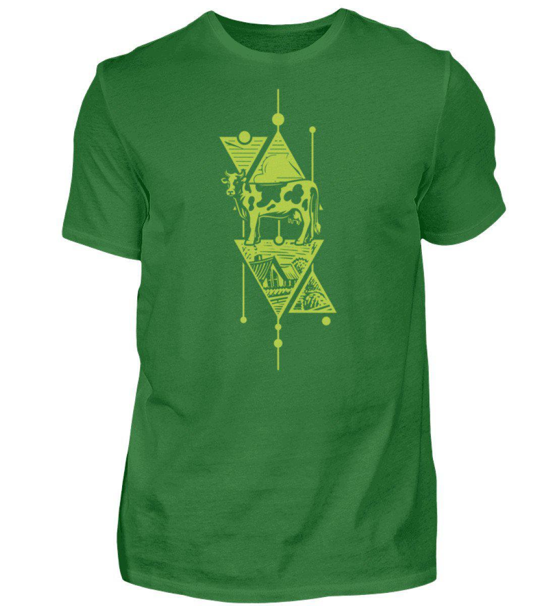 Kuh Geometric · Herren T-Shirt-Herren Basic T-Shirt-Kelly Green-S-Agrarstarz