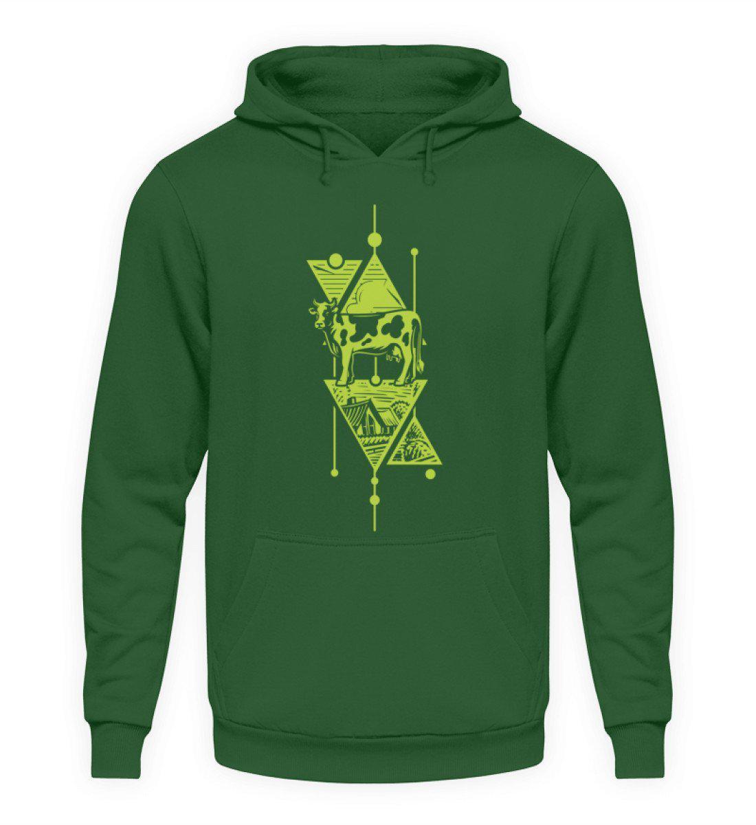 Kuh Geometric · Unisex Kapuzenpullover Hoodie-Unisex Hoodie-Bottle Green-L-Agrarstarz