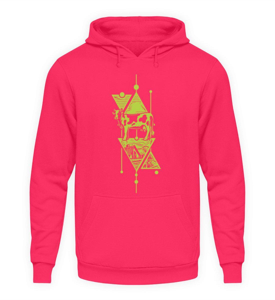 Kuh Geometric · Unisex Kapuzenpullover Hoodie-Unisex Hoodie-Hot Pink-L-Agrarstarz
