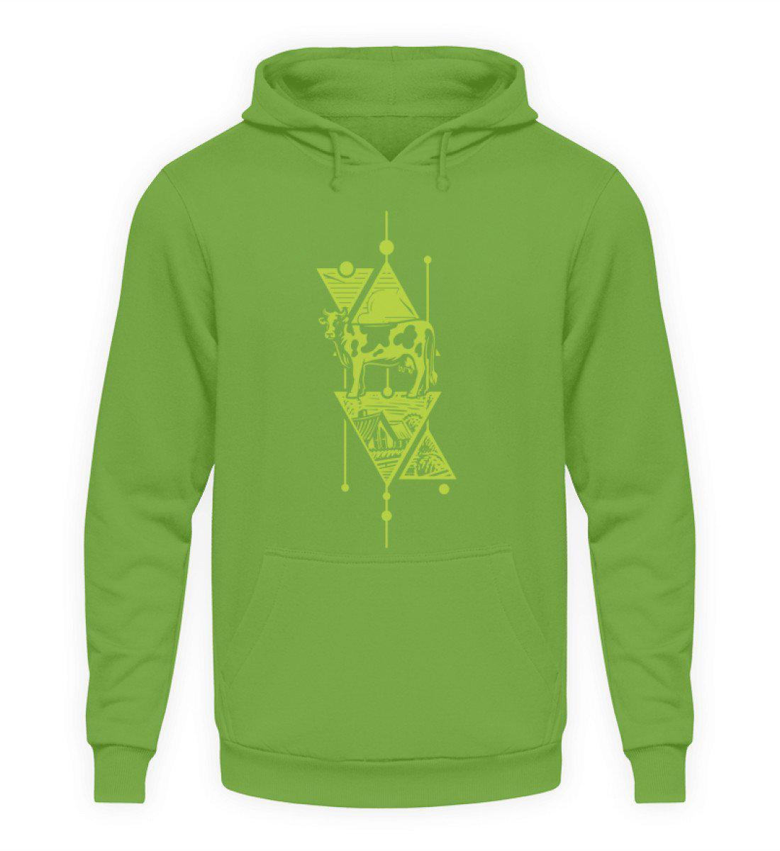 Kuh Geometric · Unisex Kapuzenpullover Hoodie-Unisex Hoodie-LimeGreen-L-Agrarstarz