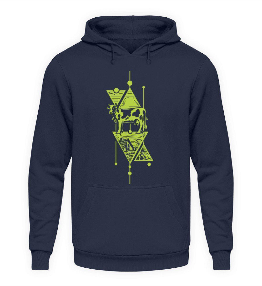 Kuh Geometric · Unisex Kapuzenpullover Hoodie-Unisex Hoodie-Oxford Navy-L-Agrarstarz