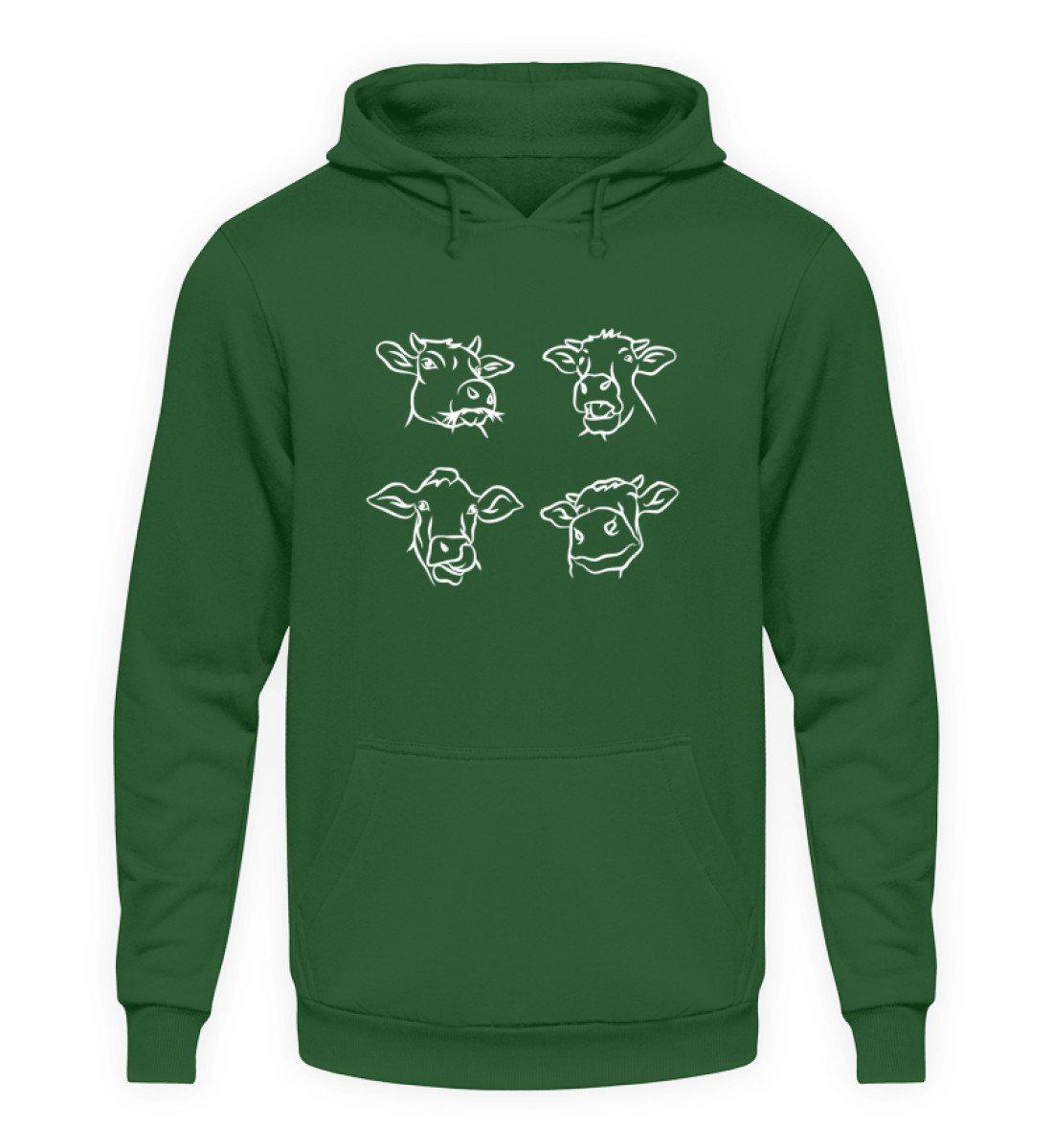 Kuh Gesichter · Unisex Kapuzenpullover Hoodie-Unisex Hoodie-Bottle Green-S-Agrarstarz