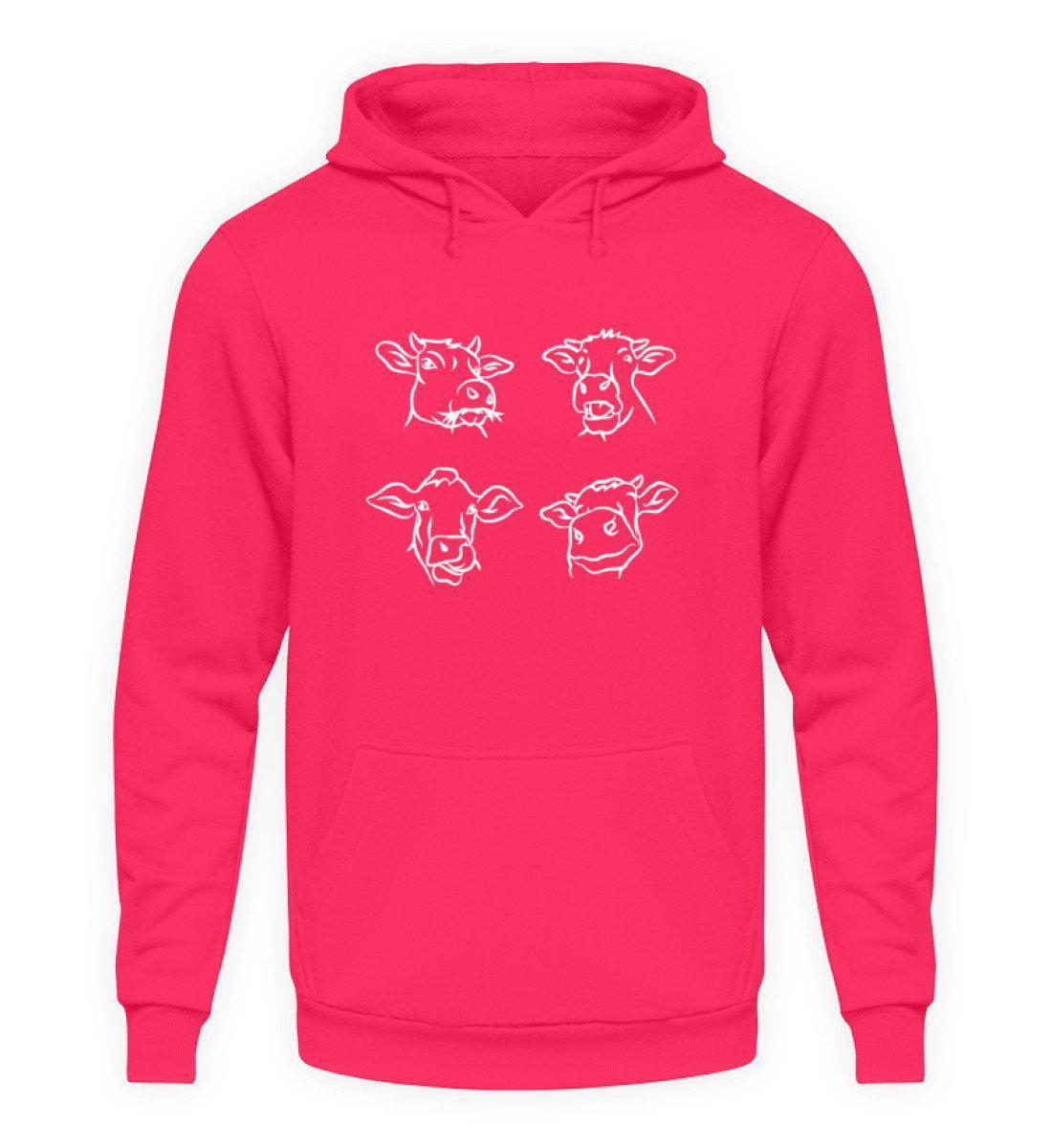 Kuh Gesichter · Unisex Kapuzenpullover Hoodie-Unisex Hoodie-Hot Pink-S-Agrarstarz