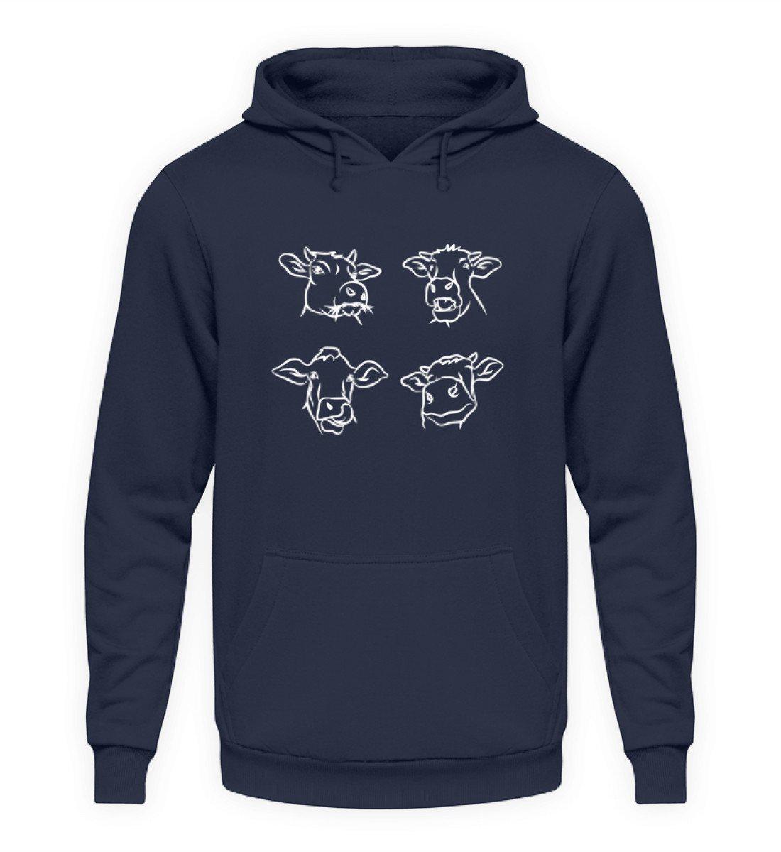 Kuh Gesichter · Unisex Kapuzenpullover Hoodie-Unisex Hoodie-Oxford Navy-S-Agrarstarz